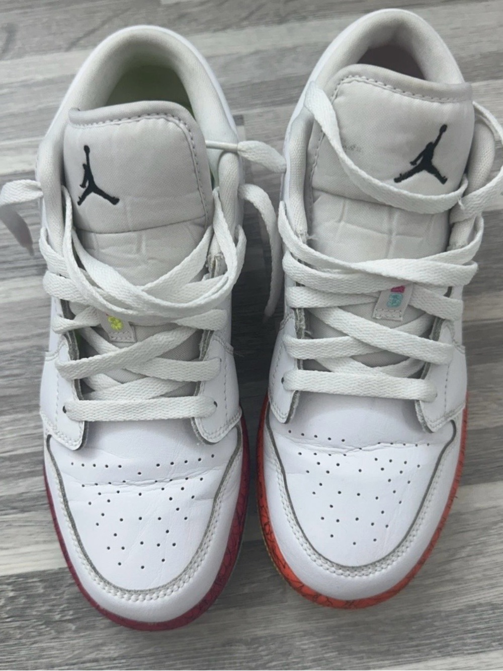 Nike Air Jordan 1 Low GS Multicolor Sneakers CV9548-100 Size US 4.5Y
